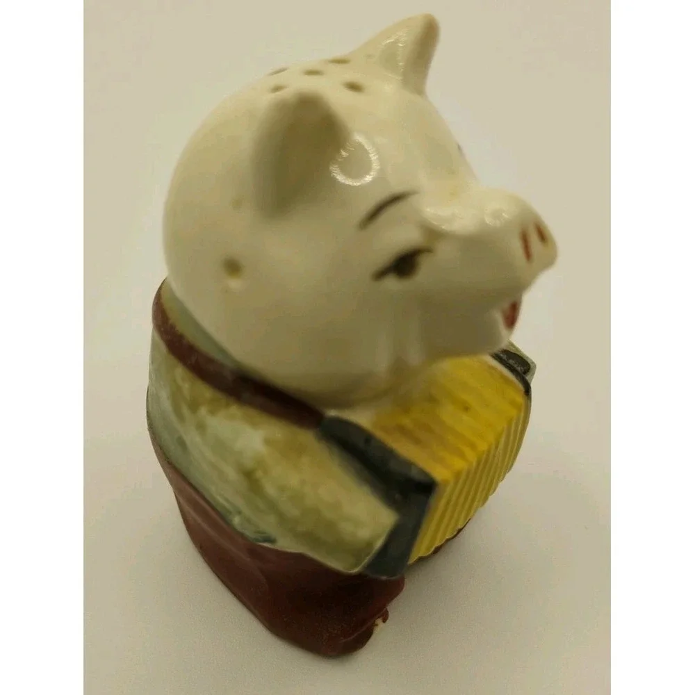 Anthropomorphic  Vintage Salt and Pepper Shakers Pig Musician Accordion Guitar